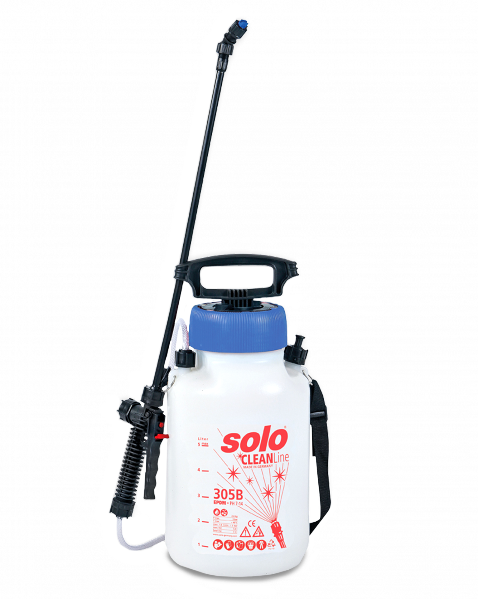 DRUCKSPRÜHER 5L Drucksprüher für alkalische Mittel mit PH-Wert 7 bis 14