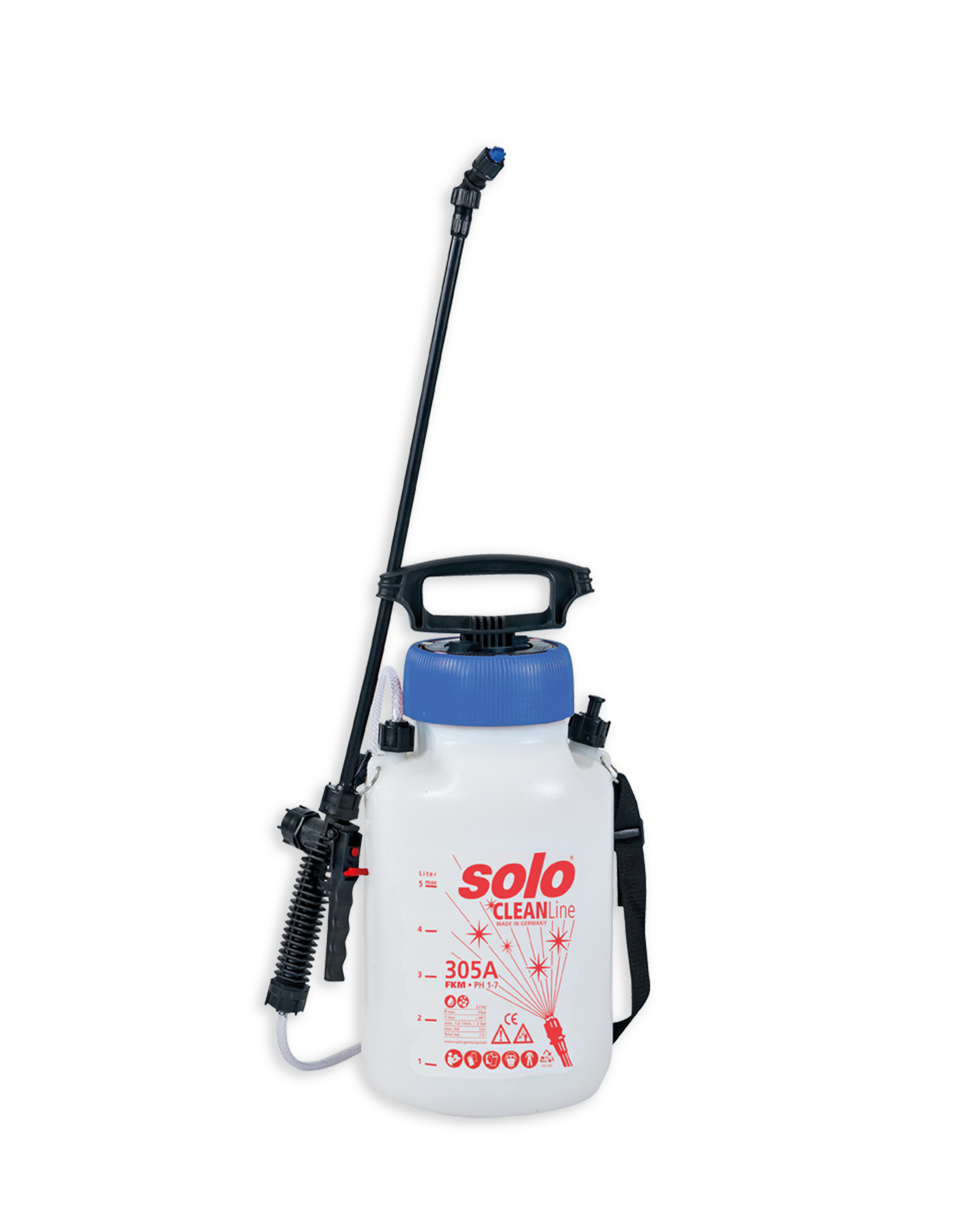 Drucksprüher 5 Liter Drucksprüher für säurehaltige Reinigungsmittel geeignet, pH-Wert 1-7