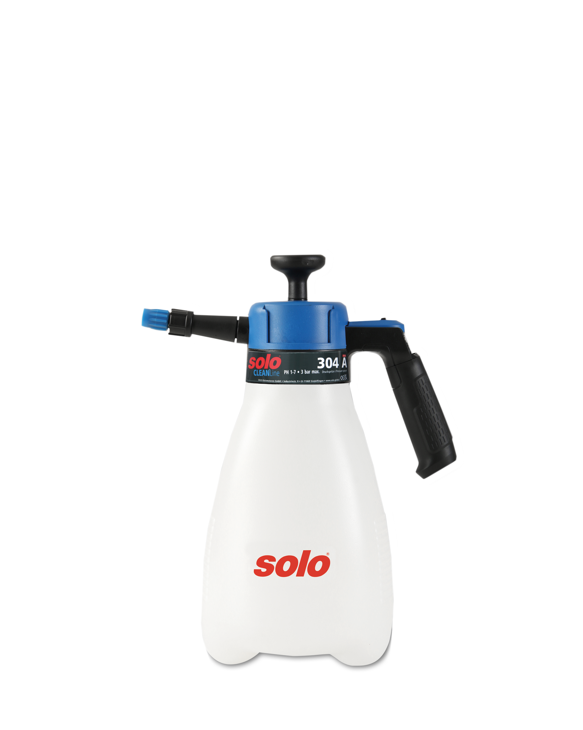 SOLO 304 A Handsprüher für professionelle Reinigung und Pflege SOLO 304 A Handsprüher mit blauem Deckel und ergonomischem Griff für Reinigungs- und Pflegeanwendungen.